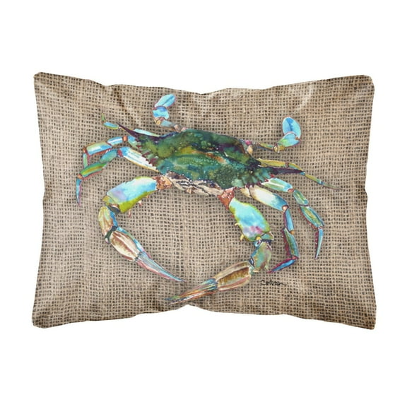 Carolines Treasures 8731PW1216 Crab Canvas Fabric Decorative Pillow, 12H x16W, multicolor