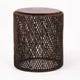 thumbnail image 5 of Seagrass Hand Woven Round Side Table With Solid Mango Wood Top 18" Wide Mid-Century Accent Table, 5 of 7