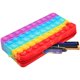 thumbnail image 2 of Caja de lápices de colores de burbujas extruidas (color del arco iris), caja de lápices, regalo para niñas, niños, caja de burbujas con cremallera de descompresión teñida, bolsa de lápices para estudi, 2 of 5