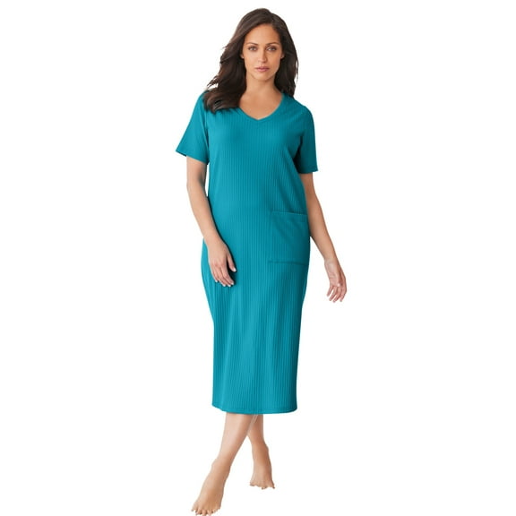 Only Necessities Plus Size Ribbed Sleepshirt