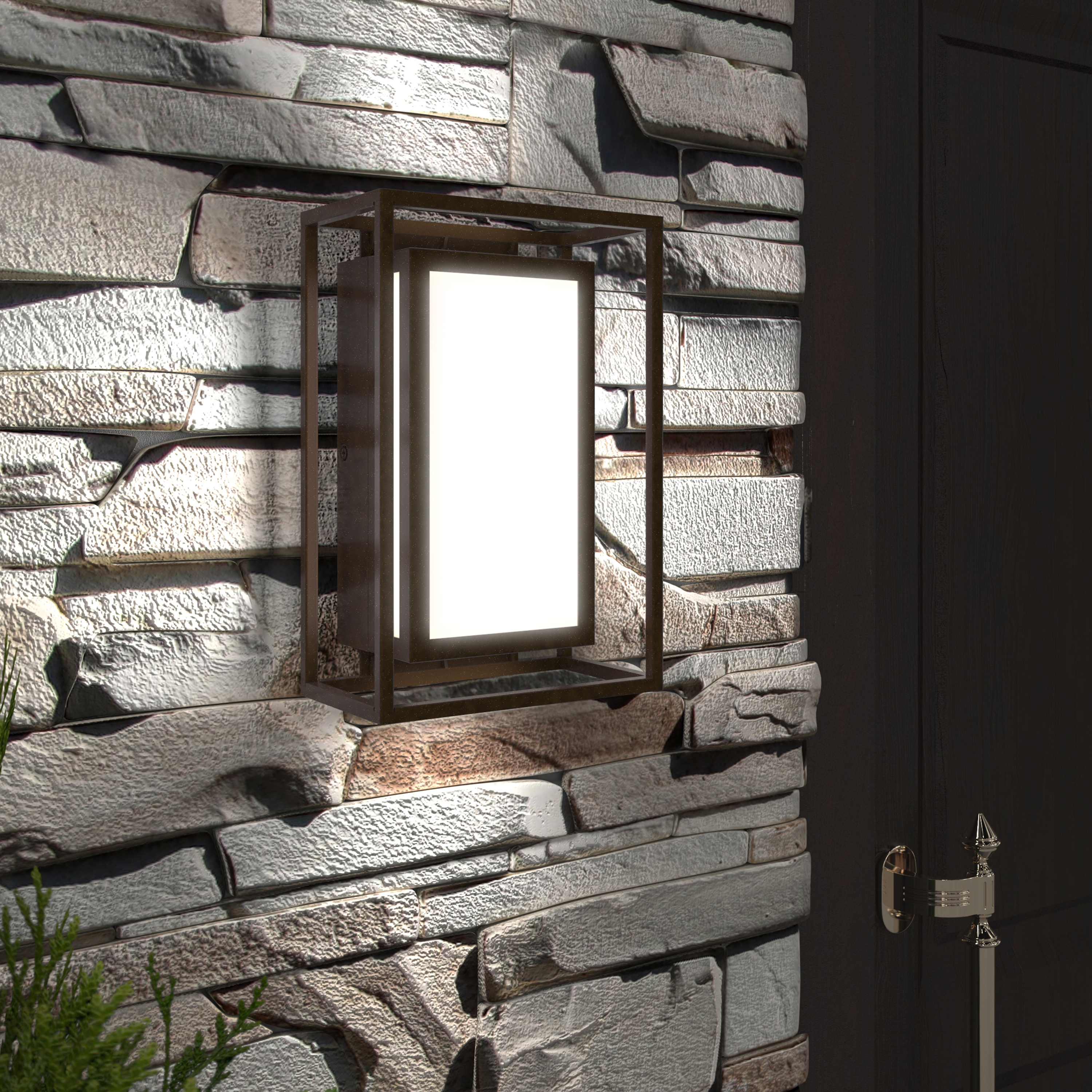 Artika Ghost Integrated LED Outdoor Wall Mounted Light Fixture Dark Bronze 