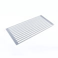 thumbnail image 1 of Escurridor de platos sobre el fregadero Diseño plegable Antióxido Antideslizante Metal fuerte Ampliamente utilizado Escurridor de platos enrollable de silicona y redondo 52x24.5cm, 1 of 5