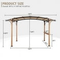 thumbnail image 4 of GAZEBETER 8.5 ft x 13 ft Outdoor Pergola with Arched Canopy,Natural Wood Looking Finish and Tan Shade for Backyard,Garden,Patio,Barbecue,Beige, 4 of 11