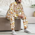 thumbnail image 6 of Bingfone Men's Pajama Set 2 Piece Loungewear PJs, Long Sleeve with Pajama Pants-Gnomes Autumn Harvest, 6 of 7