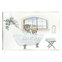 Stupell Cheetah Duo Bathtub Bathroom Scene Animals & Insects Painting Wall Plaque Unframed Art Print Wall Art