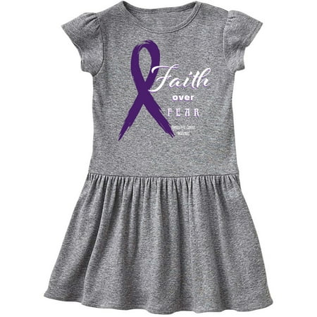 

Inktastic Faith Over Fear Gynecological Cancer Awareness Purple Ribbon Gift Toddler Girl Dress