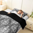 thumbnail image 3 of Homewish Hipple Halloween Skull Twin Comforter Sets,Victorian Damask Bedding Set,Gray White,Black Reversible,2 Pieces,1 Comforter and 1 Pillowcase, 3 of 7