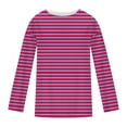 thumbnail image 5 of Kaemgyyd Casual Sweatshirts for Women Vintage Striped Long Sleeve Crewneck Base Layer Pullover Loose Fit Fall Tops Winter Clothing, 5 of 5