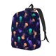 thumbnail image 1 of Disketp Sea Jellyfish print Canvas Backpack Lightweight Travel Daypack Student Rucksack Laptop Backpack-, 1 of 5