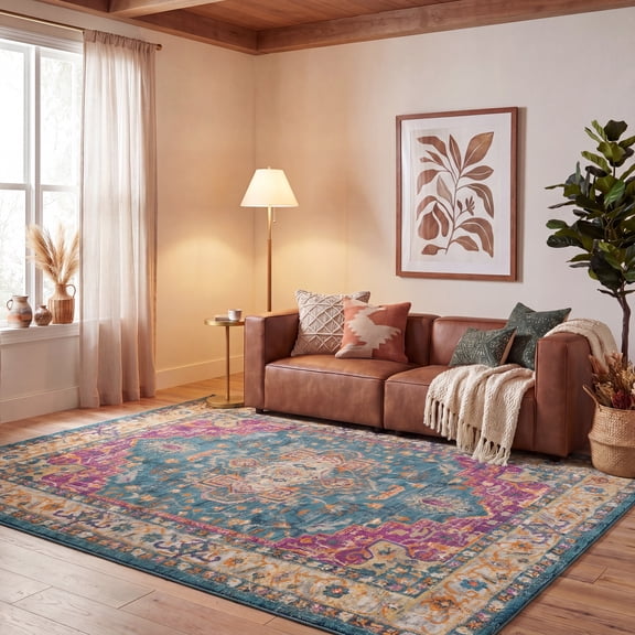 Safavieh Madison Nikeisha Floral Area Rug, Blue/Multi, 6'7" x 6'7" Square