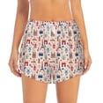 thumbnail image 4 of Lsque Paris Printed Women's Running Shorts with Liner Pockets,Elastic Quick Dry Workout Athletic Gym Yoga Shorts,Womens High Waist Shorts-Small, 4 of 9