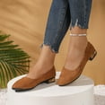 thumbnail image 5 of YangJinLian Women's Flats Shoes Pointed Toe Flats Shoes Women Ballet Flats for Women Dressy Shoes Flock Flats Brown, 5 of 8