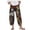 A-Khaki144, variant on SONXAHE Women's Geometric Print Harem Pants Elastic Waist Loose Fit Casual Daily Trousers