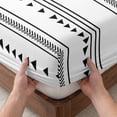 thumbnail image 3 of Twin Sze Fitted Sheet Set - Boho Black White Modern Stripes 2 Piece Bedding Sets 16" Deep Pocket Fitted Sheet with 1 Pillowcase, Farmhouse Abstract Art Brushed Microfiber Hotel Luxury Bed Sheets, 3 of 9