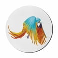 thumbnail image 1 of Bird Mouse Pad for Computers, Flying Exotic Breed Parrot with Feathers Image in Watercolor Effect Design, Round Non-Slip Thick Rubber Modern Gaming Mousepad, 8" Round, Multicolor, by Ambesonne, 1 of 2