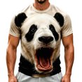 thumbnail image 2 of Men's 3D Panda Printed Graphic T-Shirts Funny Animal Face Novelty Tees Short Sleeve Crew Neck Casual Summer Pullover Tops for Men Everyday Wear, 2 of 5