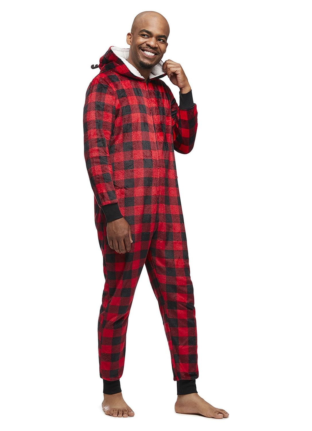Jolly Jammies Men's Buffalo Plaid Matching Family Pajamas Union Suit, Sizes S-2X