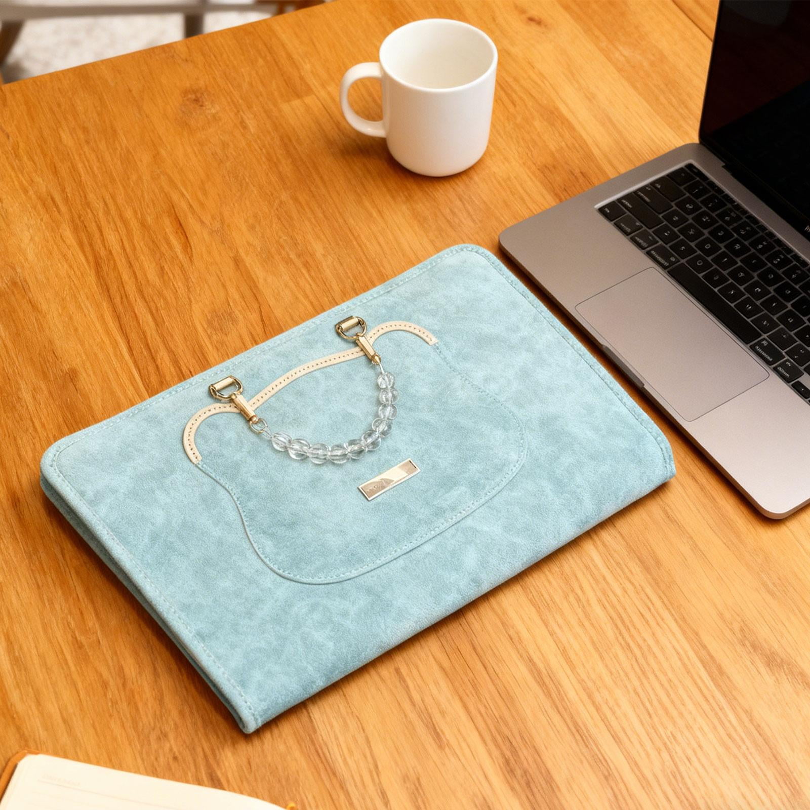 Laptop Bag Storage Sleeve Flip Case Waterproof PU Leather Compact Fits 13 Inch Laptops for Business Travel