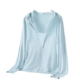 thumbnail image 3 of Women's UPF 50+ Sun Protection Jacket Hooded Cooling Shirt Athletic Jacket for Women with Pocket 3XL Sky Blue, 3 of 7