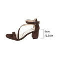 thumbnail image 4 of Cethrio Womens Heeled Sandals 2025, Fashion Ankle Strap Open Toe Summer Womens Footwear Coffee Size 9.5, 4 of 7