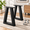 Trapezoid-14 IN, variant on Metal Table Desk 28x24 Inch Heavy Duty Industrial Steel Dinning Leg Kitchen Base Workstation Adjustable Feet Included (black)