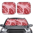 thumbnail image 2 of Disketp Striped Meat Pattern 2 Piece Windshield Sunshades,Folding Windshield Sun Shade for Car SUV Trucks Sedan,Blocks UV Rays Sun Visor Protector-Small, 2 of 6