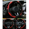 thumbnail image 2 of Red Car Microfiber Leather SteeRings Wheel Cover 38cm Universal Accessories, 2 of 9