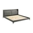 thumbnail image 3 of Legend 3 Piece Gray Fabric King Platform Bed and Nightstands Bedroom Set, 3 of 7