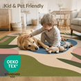 thumbnail image 4 of ODIKA 9'x12' Washable Area Rug Non-Slip, Chair-Friendly Multicolor Abstract Geometric Design Modern Shapes with Flowing Lines for Dining Room, Basement, Large Office, 4 of 7