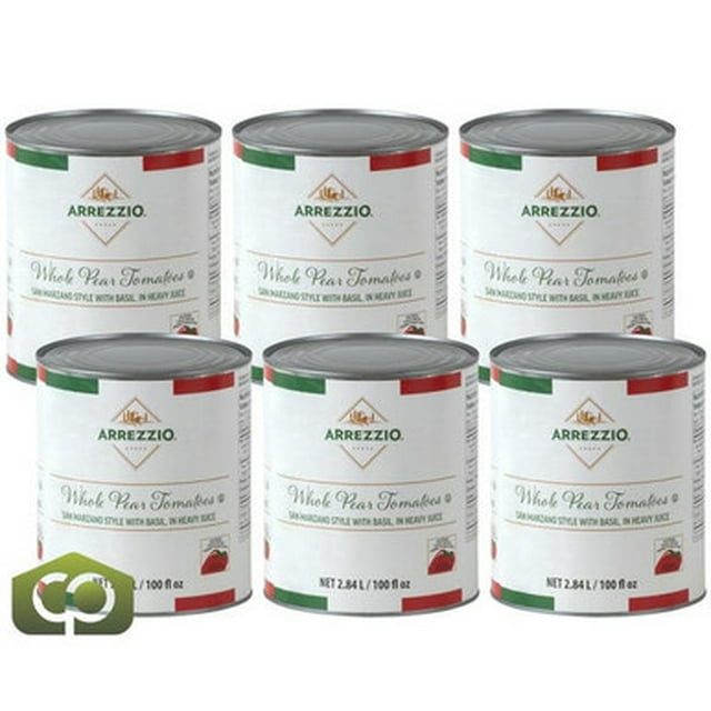 Arrezzio Classi Tomates Entières Style San Marzano au Basilic 2,84 L/96 oz (6/caisse)