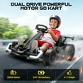 thumbnail image 4 of VIBESPARK 24V 7AH Electric Go Kart for Big Kids, Up to 8.5 MPH Drift Go Kart Car with Adjustable Seat, 2*150W Powered Ride on Car, Drift/Sport Modes, Bluetooth, Black, 4 of 10