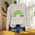 thumbnail image 5 of Funny St Patricks Day Shirt Women Four Leaf Clover Rainbow Graphic Sweatshirt Crewneck Long Sleeve Pullover Tops St Patrick Day Shirts Women, 5 of 7