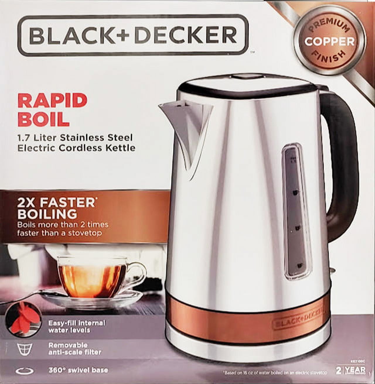 Black & Decker Smartboil Plus 1.7-L Programmable Kettle Teaware