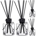 thumbnail image 1 of Huquary 4 Set 120ml 4.06 Ounce Reed Diffuser Bottle Empty Glass Diffuser Bottles Jars with Caps and Black Rattan Stick Set Fragrance Accessories for DIY Replacement Rattan Aromatherapy (Black), 1 of 7