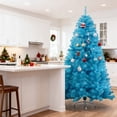 thumbnail image 6 of FHBVT 7ft Blue Artificial Christmas Tree Unlit Pre Hinged Spruce Full Tree Foldable Metal Stand Realistic PVC Needles Full Bodied Xmas Tree for Indoor Office Home Party Christmas Winter Holiday Decor, 6 of 6