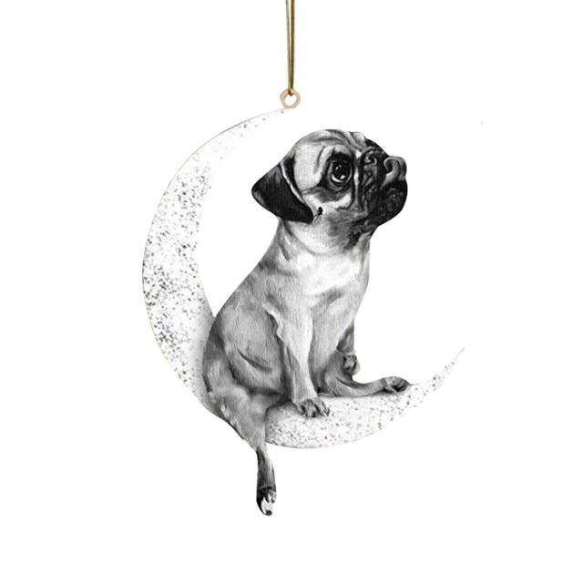 Adorno navideño para colgar en la ventana con forma de perro BLESIY Acrílico 10 x 8 cm Estilo A