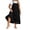 Black, variant on Women's Plus Size Overall Midi Dress, Casual Loose Sleeveless Button Strap Beach Dress, Summer Vacation Flowy Sundress for Curvy Women XL-5XL
