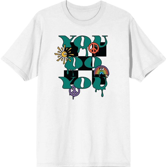 Positive Vibes You Do You Men's White Crew Neck Short Sleeve Tee-Medium