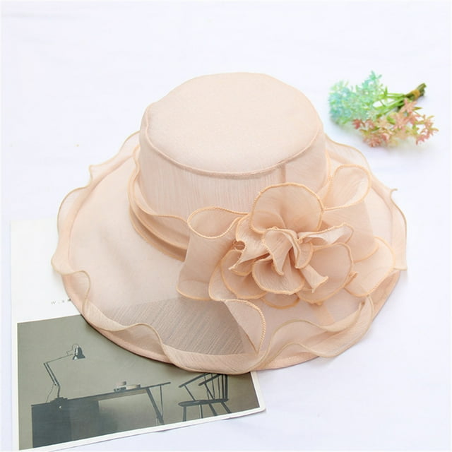 Fancy Ladies Wedding Wide Womens Party Cap Fascinator Tea Brim Hat Baseball Caps