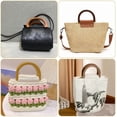thumbnail image 5 of Colorful 10Pcs 5 Colors Wooden Handles for Bags 3.2x4.7 Inch Brown White D Shaped Purse Handles Replacement for DIY Straws Beach Canvas Handbags Macrame Crocheted Handbag Making, 5 of 5