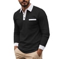thumbnail image 2 of Kalauyu Chemises à Manches Longues pour Hommes à Col à Revers Classiques Boutonnées Chemise de Golf Mode Décontractée Chemises à Col Rabattu avec Poche, 2 of 8