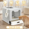 thumbnail image 5 of Enclosed Stainless Steel Cat Litter Box with Lid, Extra Large XL Metal Litter Pan for Big Cats, High Walls, Non-Sticky, Anti-Leakage, Easy Clean, Includes Litter Scoop, 5 of 12
