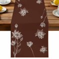 thumbnail image 2 of Japanese Flower Still Life Table Runner 13x70in Non-Slip Cotton Linen Table Runners, Brown Solid Color Dresser Scarves TableRunner for Dinner Kitchen Dining Wedding Party, 2 of 9