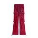 thumbnail image 1 of Gibobby Pantalones de mezclilla tipo cargo para mujer Pantalones cargo sueltos de calle con cintura elástica diaria para mujer Pantalones con bolsillos(Rojo,G), 1 of 5