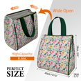 thumbnail image 3 of Pioneer Flower Floral Print Pattern Insulated Lunch Bag for Women & Adults,Large Portable Soft Cooler Lunch Bag,Thermal Food Storage Tote with Pearl Cotton,8.66L,8.75x5.75x9.5 Inch, 3 of 6