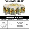 thumbnail image 2 of Sunflower Round Tablecloth 60 Inch - Yellow Floral Butterfly Table Cloth Farmhouse Sunflowers Daisy on Wooden Board Art Table Cover for Indoor Outdoor Kitchen Dinning, 2 of 5