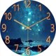 thumbnail image 2 of Reloj de pared silencioso, reloj de pared de 12 pulgadas sin ruido de tictac, galaxia, estrellas, espacio exterior, cielo estrellado, 2 of 3