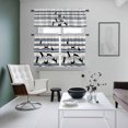 thumbnail image 5 of Retro Stripes Kitchen Curtains Valances and Tiers Set of 3 Black Cat Navy Lines Vintage Watercolor Tier Curtains and Valance with Rod Pocket for Small Windows, 27.5"x36", 5 of 9