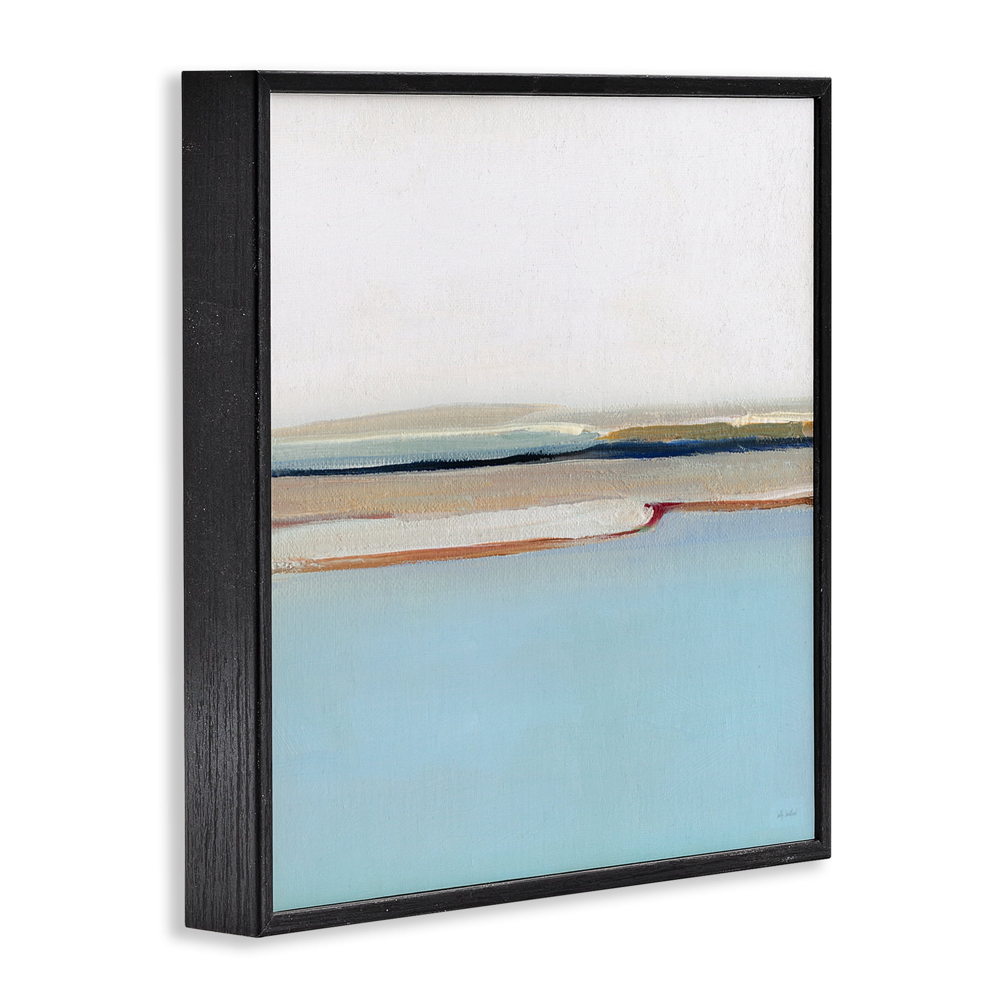 Stupell Industries Serene Minimal Shoreline at Dawn Black Framed Giclee Art, design by Sally Swatland