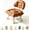 Coffee, variant on Rolling Low Stool with Backrest, Cloud Soft Swivel Vanity Chair (Coffee) | Cloud Soft Vanity Swivel Stool, Low Rolling Makeup Chair With Wheels, Thick Cushion Back Support, Compact Size
